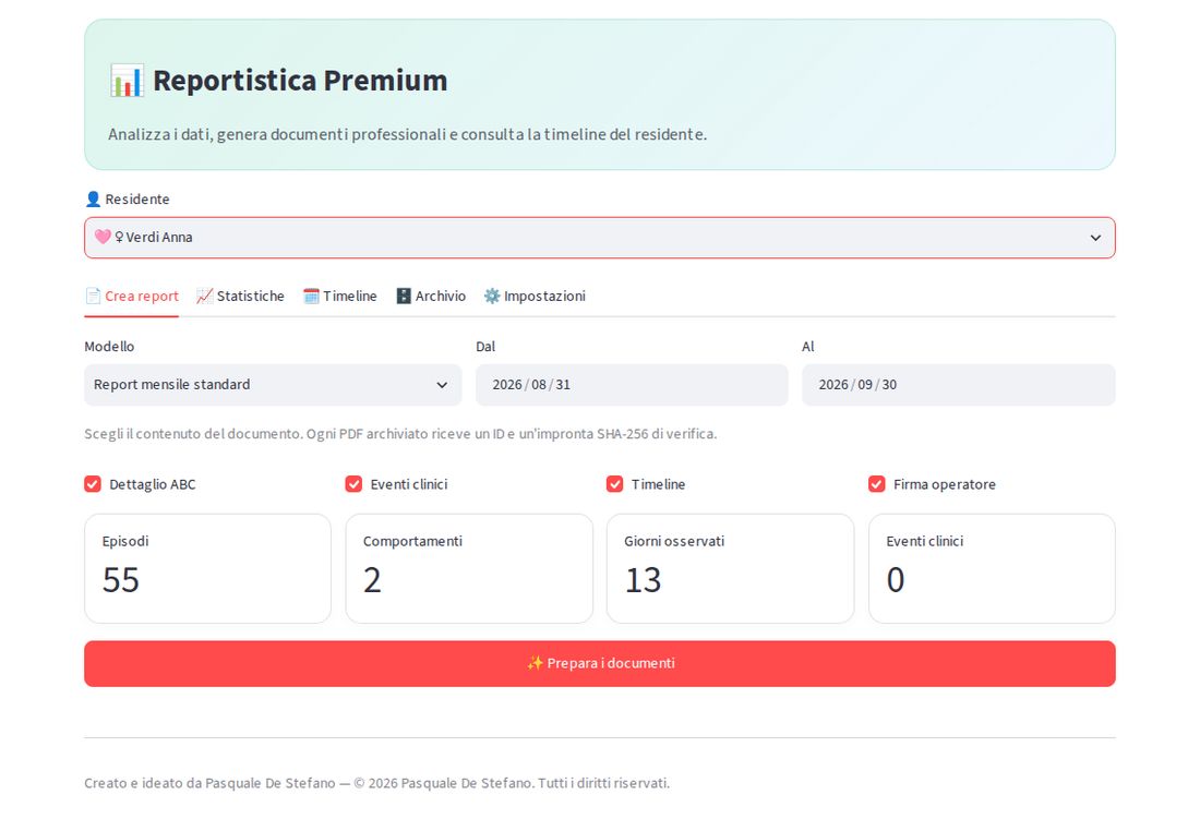 Reportistica: modello, periodo e contenuti del documento con riepilogo dei numeri