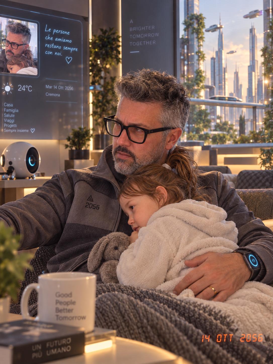 Pasquale de Stefano con la figlia in un momento affettuoso